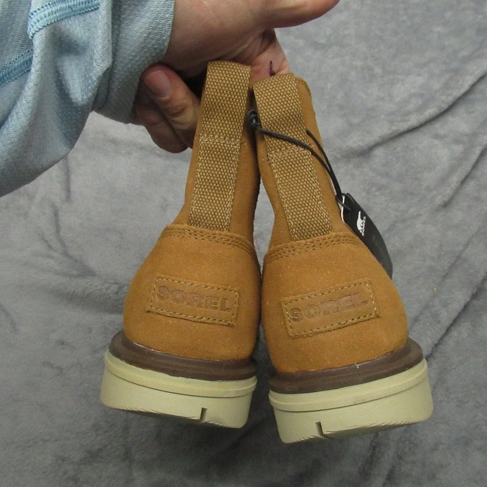 Sorel Mens Boots 8 Brown Waterproof Carson‎ Chelsea Suede Rugged Heel Daily Rain